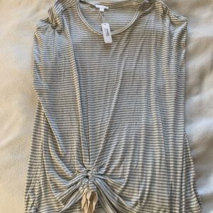 Charming Charlie’s White and grey striped shirt